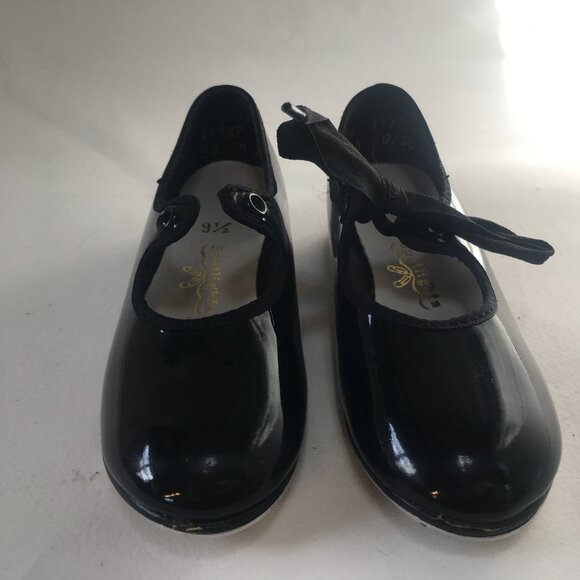 Girl's Tap Dance Shoes Size 9 1/2 Toddler Black Mary-Jane Bow ABT Spotlights - Picture 2 of 12